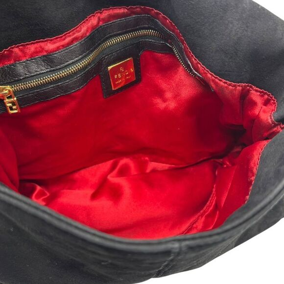 Fendi Vintage Red Glitter Finish Suede Mamma Baguette Vintage Red Glitter - Picture 8 of 16